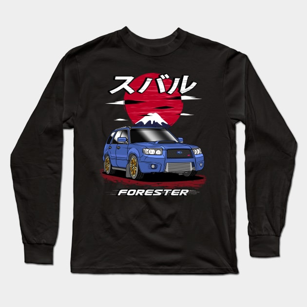 Subie Forester STi Long Sleeve T-Shirt by Guyvit